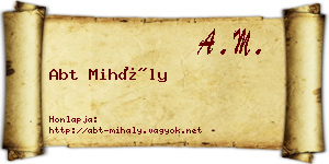 Abt Mihály névjegykártya