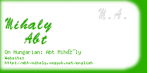 mihaly abt business card